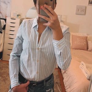 Blue and White Stripe Old Navy Button Down